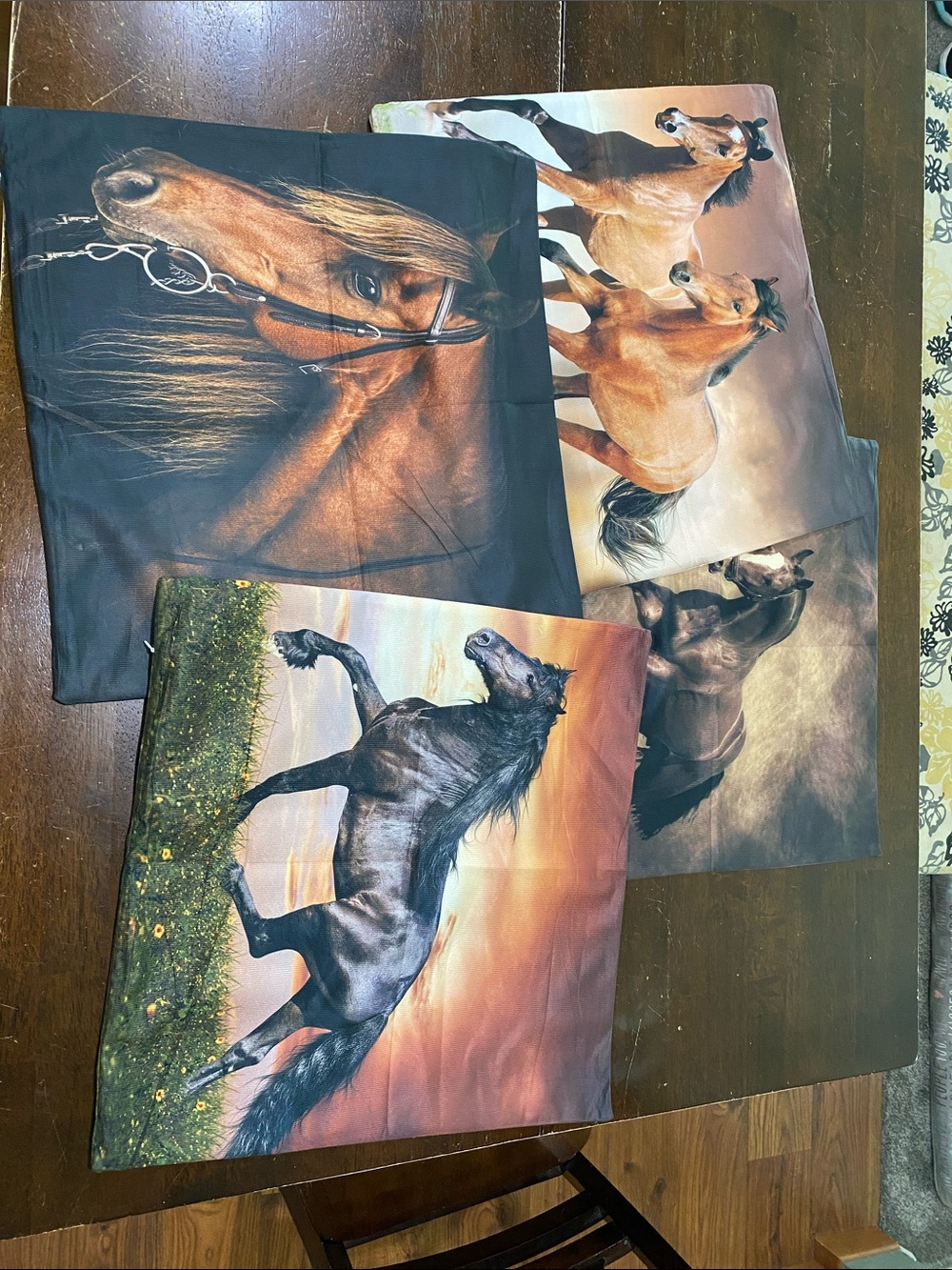 Set of 4 horse pillow covers. New w/out tags.